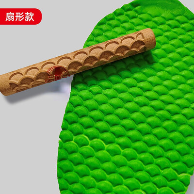 Houten Textuur Fondant cake Modder Geperst Roller Patroon Roller Staaf Reliëf Polymeer Klei Deegroller Keramische Aardewerk Art
