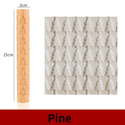 Houten Textuur Fondant cake Modder Geperst Roller Patroon Roller Staaf Reliëf Polymeer Klei Deegroller Keramische Aardewerk Art