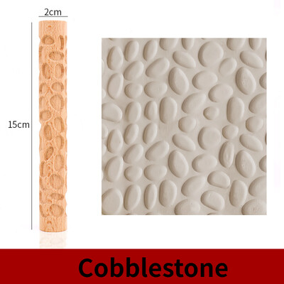 Houten Textuur Fondant cake Modder Geperst Roller Patroon Roller Staaf Reliëf Polymeer Klei Deegroller Keramische Aardewerk Art