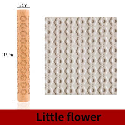 Houten Textuur Fondant cake Modder Geperst Roller Patroon Roller Staaf Reliëf Polymeer Klei Deegroller Keramische Aardewerk Art