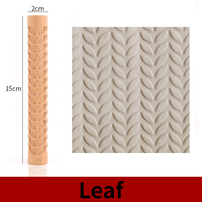 Houten Textuur Fondant cake Modder Geperst Roller Patroon Roller Staaf Reliëf Polymeer Klei Deegroller Keramische Aardewerk Art