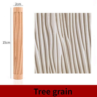 Houten Textuur Fondant cake Modder Geperst Roller Patroon Roller Staaf Reliëf Polymeer Klei Deegroller Keramische Aardewerk Art