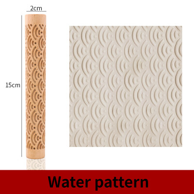 Houten Textuur Fondant cake Modder Geperst Roller Patroon Roller Staaf Reliëf Polymeer Klei Deegroller Keramische Aardewerk Art