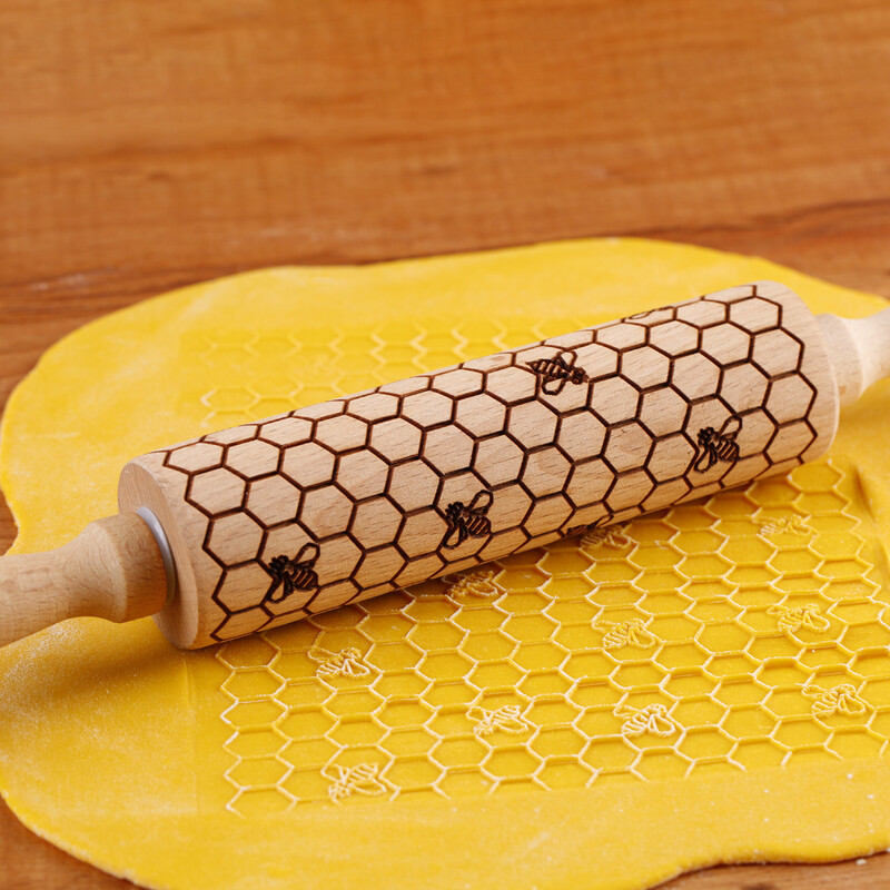 1 db 13,7 hüvelykes 20 rácsos karácsonyi fa dombornyomott sodrófa cukrászsütő eszközökhöz, levél kaptár mély gravírozású süti bélyegző eszköz