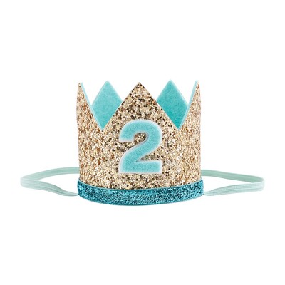 Zēna zila sudraba pirmās dzimšanas dienas cepure meitene zelta rozā priness kroņa numurs 1. 2 3 gadus veca ballīšu cepure, mirdzoša dzimšanas dienas galvas saite