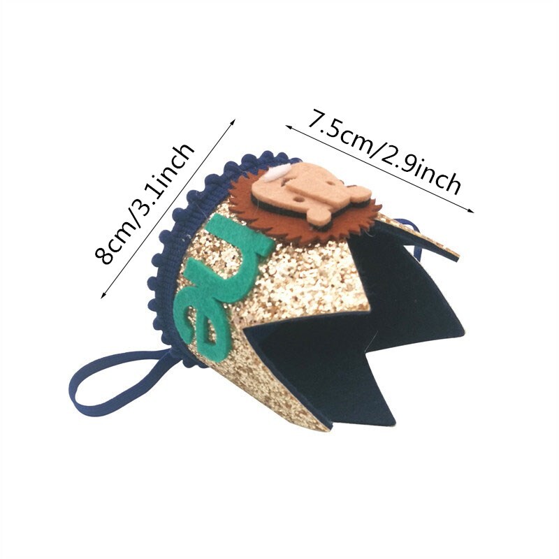 Lion One Two Year Old Baby Születésnapi Kalap Jungle Wildlife Theme Baby 1 2 3 4 5 6 Jungle Birthday Party Dekoratív születésnapi szívesség