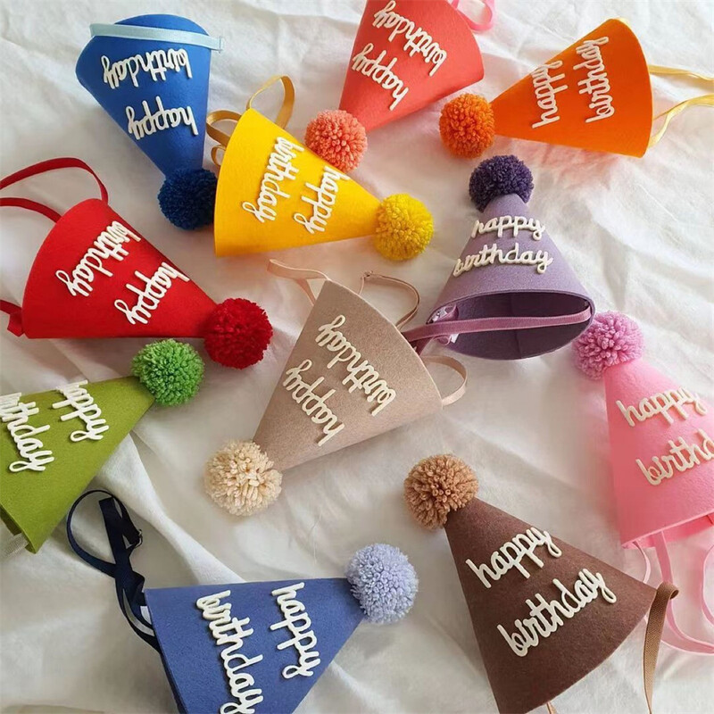 1db vastagított filckúp születésnapi kalapok lányoknak fiúknak boldog születésnapot kalapok gyerek születésnapi parti díszek