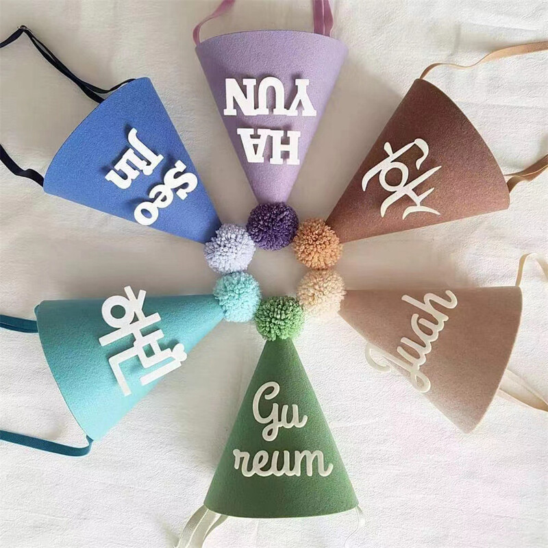 1db vastagított filckúp születésnapi kalapok lányoknak fiúknak boldog születésnapot kalapok gyerek születésnapi parti díszek