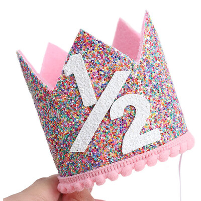 Coroana de prințesă pălărie pentru petrecere de naștere pentru copii, jumătate de an, 1, 2, 3 ani, bentiță pentru baby shower, consumabile pentru decorarea zilei de naștere