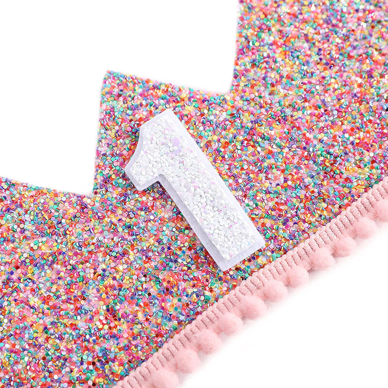 Princess Crown baba születésnapi buli kalapja fél éves 1 2 3 éves fejpánt baba zuhany gyermekek születésnapi dekorációs kellékei