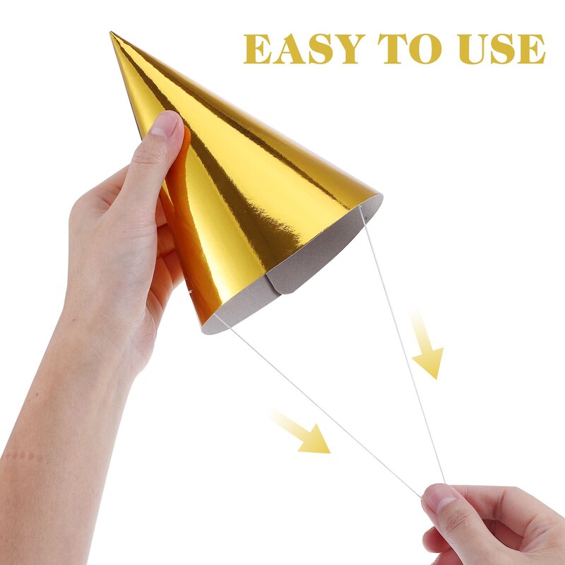 12 gab. Bērnu Cepure Cepures Konuss Cepures Papīra Konuss Dzimšanas dienas Cepures Saģērbt Meitenes Zēns Pirmā krāsainā cepure ballītes dekorācijas pieaugušajiem bērniem