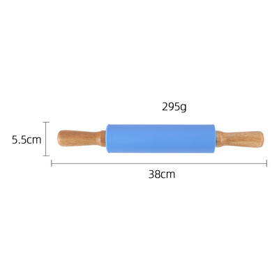 Szilikon sodrófa forgatható görgős sodrófa konyhai fa fogantyús sodrófa gombóc bőrnyomó lisztrudas sütőeszköz