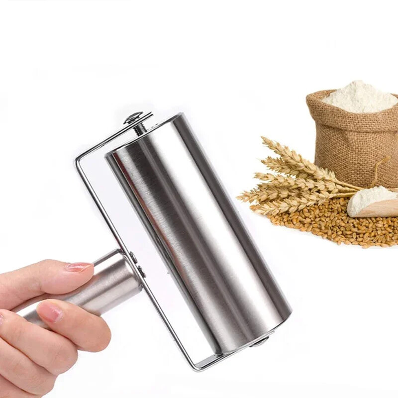 Rozsdamentes acél duplafejű sodrófa tapadásmentes tészta tészta henger Konyhai gombóc gép tészta pizza piték Sütési eszközök