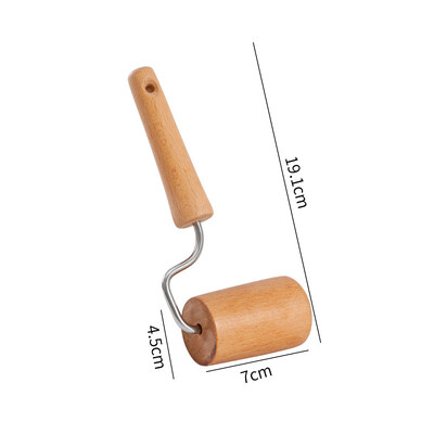 Medinės rankenos kočėlas su dvigalviu buitiniu medžio masyvo voleliu koldūno oda Buko medienos kočėlui