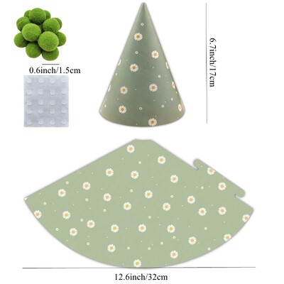 6db százszorszép papírkalapok zöld sárga rózsaszín születésnapi sapka gyerekeknek babaváró születésnapi parti dekorációk barkács kellékek fotó kellékek