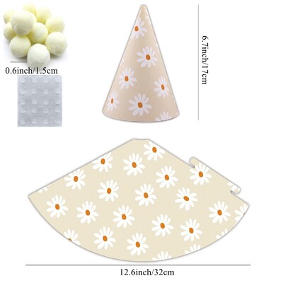 6db százszorszép papírkalapok zöld sárga rózsaszín születésnapi sapka gyerekeknek babaváró születésnapi parti dekorációk barkács kellékek fotó kellékek