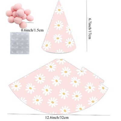 6db százszorszép papírkalapok zöld sárga rózsaszín születésnapi sapka gyerekeknek babaváró születésnapi parti dekorációk barkács kellékek fotó kellékek