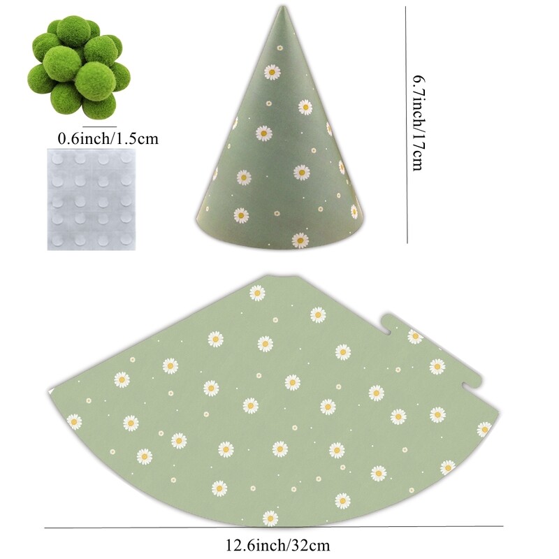 6db százszorszép papírkalapok zöld sárga rózsaszín születésnapi sapka gyerekeknek babaváró születésnapi parti dekorációk barkács kellékek fotó kellékek
