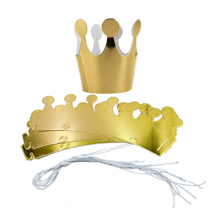 10 db DIY Kids Felnőtt Univerzális Arany Ezüst Papír Korona jelmezhez Születésnapi Party Kalap Fejdísz Cosplay Könnyen Összeszerelhető Újrafelhasználható