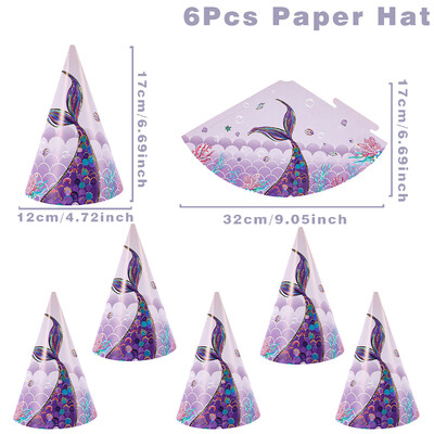 6db Kis hableány Születésnapi Kalap Születésnapi Party Dekor Gyerek Fiú Lány Esküvői Születésnapi Party Kedvesség Kellékek Babazuhany