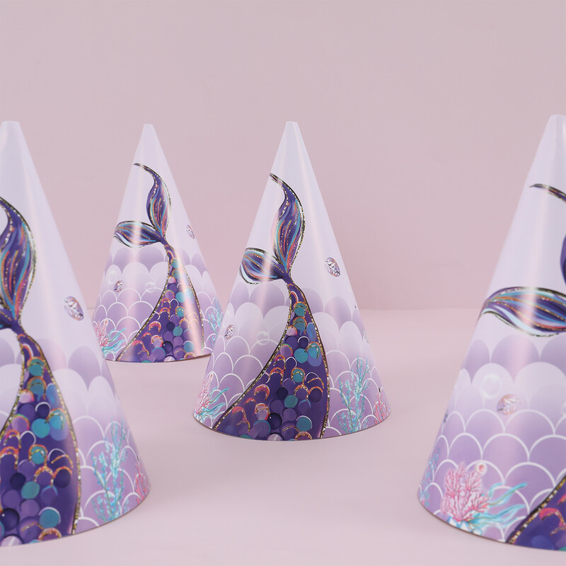 6db Kis hableány Születésnapi Kalap Születésnapi Party Dekor Gyerek Fiú Lány Esküvői Születésnapi Party Kedvesség Kellékek Babazuhany