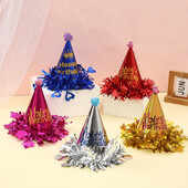 Lézeres csipkepapír sapka Felnőtt Gyerekek Születésnapi Kalap Ünnepi Party Születésnapi Öltöztetős Kalap Csillogó Állítható méret
