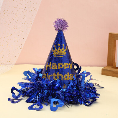 Lézeres csipkepapír sapka Felnőtt Gyerekek Születésnapi Kalap Ünnepi Party Születésnapi Öltöztetős Kalap Csillogó Állítható méret