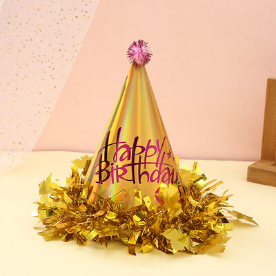 Lézeres csipkepapír sapka Felnőtt Gyerekek Születésnapi Kalap Ünnepi Party Születésnapi Öltöztetős Kalap Csillogó Állítható méret