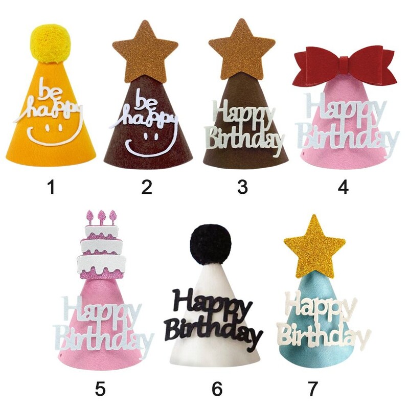 Kūrybinga kepurė su gimtadieniu Miela Bowknot kūgio galvos juostos kepurė „pasidaryk pats“ rankų darbo vakarėlio dekoro nuotraukų rekvizitas suaugusiems vaikams