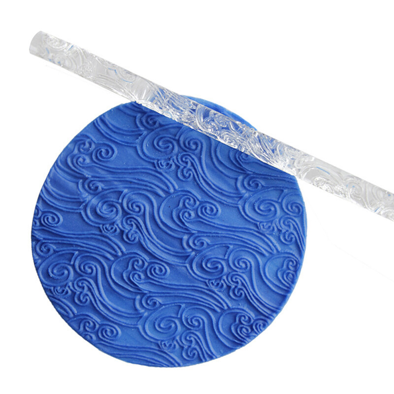 Tekstūrinis reljefinis kočėlas Fondant torto volelis Kepimo indai Keraminiai įrankiai Dekoravimo tešlos gaminiai Įrankiai Puodelis Viršutinis nepridegantis kočėlas