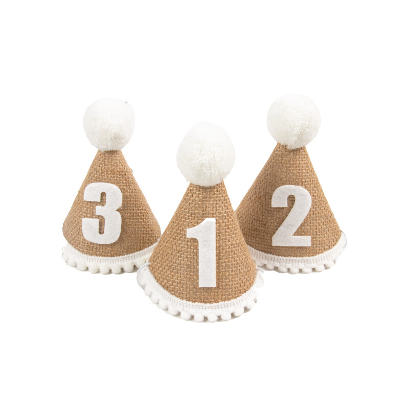 1 τεμ. Λινάτσα Καπέλο γενεθλίων Baby 1 2 3 4 5 6 7 8 9 ετών Αγόρι Κορίτσι Χωνάκι Καπέλο κεφαλής Μωρό Χρόνια Πολλά Διακοσμητικά πάρτι για παιδιά Δώρο