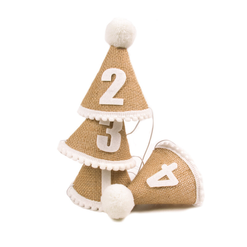 1 τεμ. Λινάτσα Καπέλο γενεθλίων Baby 1 2 3 4 5 6 7 8 9 ετών Αγόρι Κορίτσι Χωνάκι Καπέλο κεφαλής Μωρό Χρόνια Πολλά Διακοσμητικά πάρτι για παιδιά Δώρο