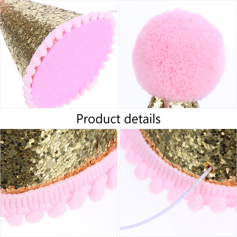 Gyerekek születésnapi kalap buli sapkák Csillogó gyerek fénykép ünneplés kellék flitter nem szőtt szövet nem szőtt kúp baba