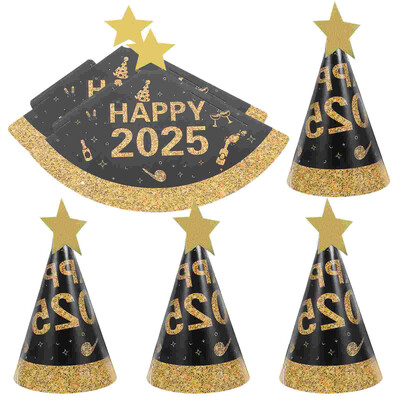 6 db Szilveszteri kalap Eve Papírsapka Kalapok Happy Cone Kellékek Éves Kiegészítők Férfi Felnőtt Smink Jelmez Kellékek