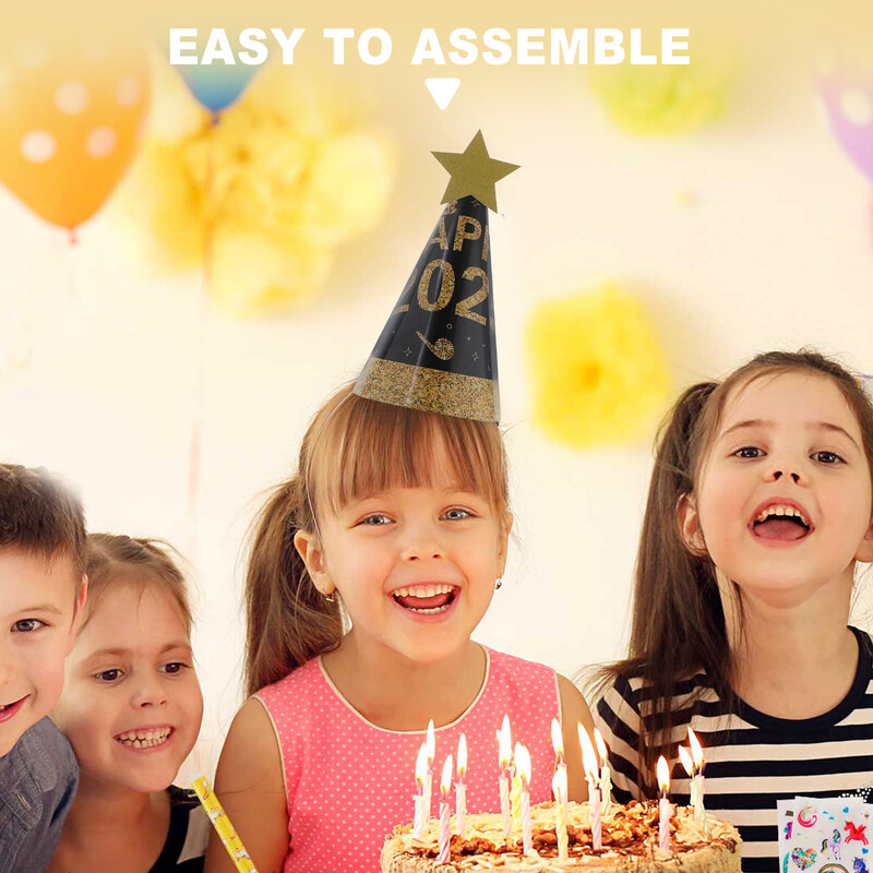 6 db Szilveszteri kalap Eve Papírsapka Kalapok Happy Cone Kellékek Éves Kiegészítők Férfi Felnőtt Smink Jelmez Kellékek