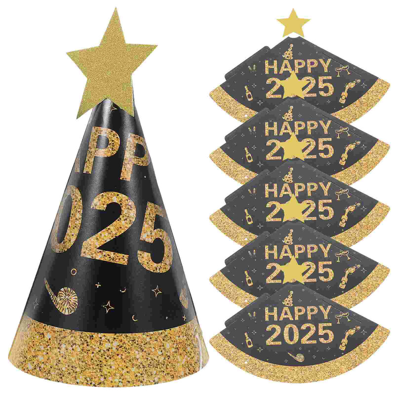 6 db Szilveszteri kalap Eve Papírsapka Kalapok Happy Cone Kellékek Éves Kiegészítők Férfi Felnőtt Smink Jelmez Kellékek