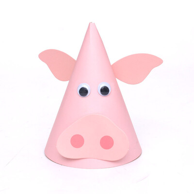 1 vnt Vaikų mielos kepuraitės gimtadienio vakarėliams Zodiako jaučio karvės kūgio kepurės Ūkio gyvūnai Kūgio kepuraitės „pasidaryk pats“ nuotraukų rekvizitai vaikams, kūdikių dušo reikmenys
