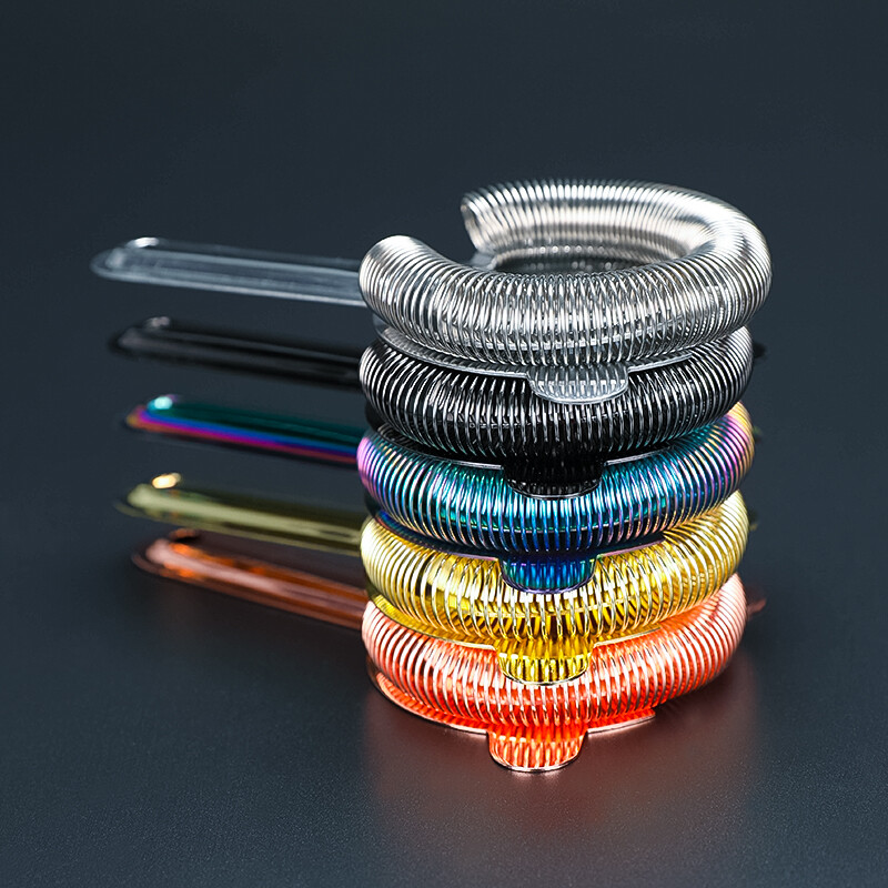 Rozsdamentes acél Hawthorne szűrő koktélrúd szűrő 2 ággal 6,54"(L)3,78"