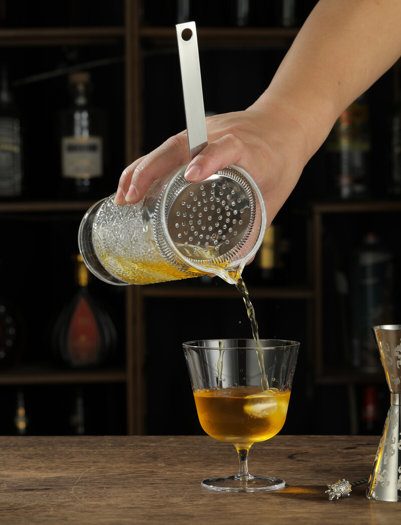 Stieņa sietiņš Atsperu kokteiļu sietiņš Nerūsējošā tērauda Deluxe sietiņš Bar Tools