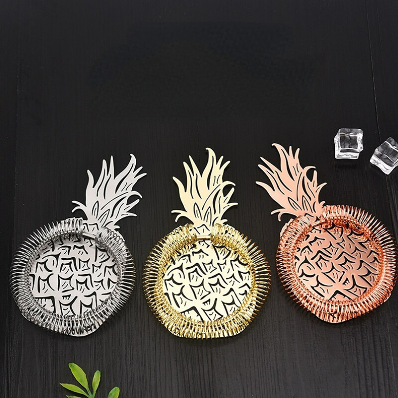 Kreatív ananászos koktélszűrők Borszűrő Rozsdamentes acél rúdszűrő Italeszközök Eszközök Csapos bár tartozékok