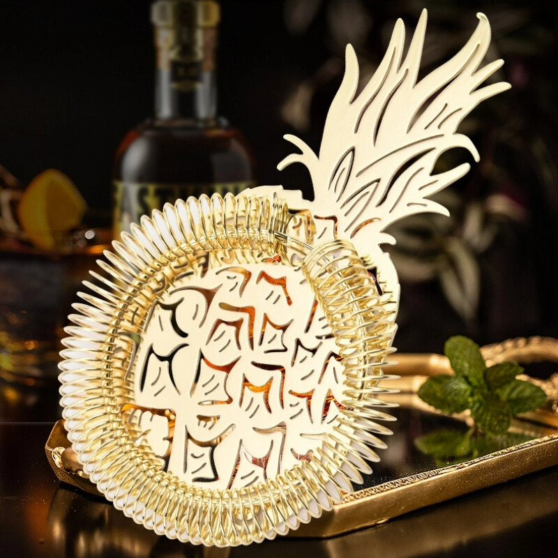 Kreatív ananászos koktélszűrők Borszűrő Rozsdamentes acél rúdszűrő Italeszközök Eszközök Csapos bár tartozékok