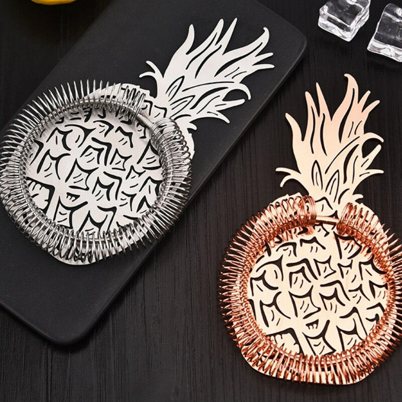 Kreatív ananászos koktélszűrők Borszűrő Rozsdamentes acél rúdszűrő Italeszközök Eszközök Csapos bár tartozékok