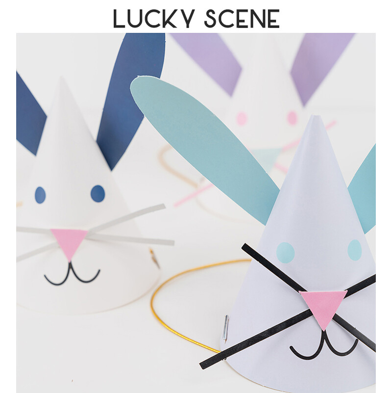 Καπέλο γενεθλίων Bunny Ears Χαριτωμένο καπέλο γενεθλίων λαγουδάκι Πασχαλινό καπέλο για πάρτι γενεθλίων μωρού S00957