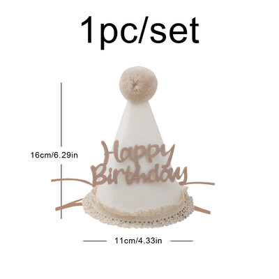 Csipke filc gyapjúgolyó születésnapi sapka party fotó kellékek dekoráció 1 szett 1 db