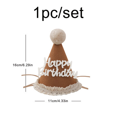 Csipke filc gyapjúgolyó születésnapi sapka party fotó kellékek dekoráció 1 szett 1 db