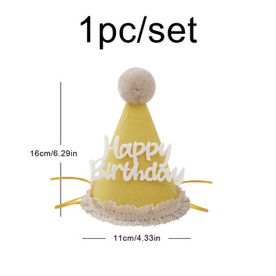 Csipke filc gyapjúgolyó születésnapi sapka party fotó kellékek dekoráció 1 szett 1 db