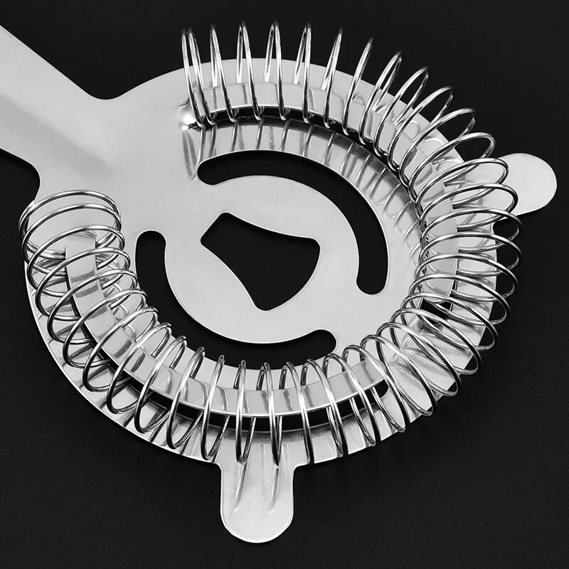 Naujas baro kokteilių koštuvas nerūdijančio plieno ledo filtras su spyruokliniu sieteliu Prabangus koštuvas mišraus gėrimų kiaurastuvo filtro juostos priedai