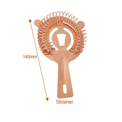 Juodojo/rožinio aukso kokteilių plaktuvo sietelis, profesionalus nerūdijančio plieno strypinis sietelis