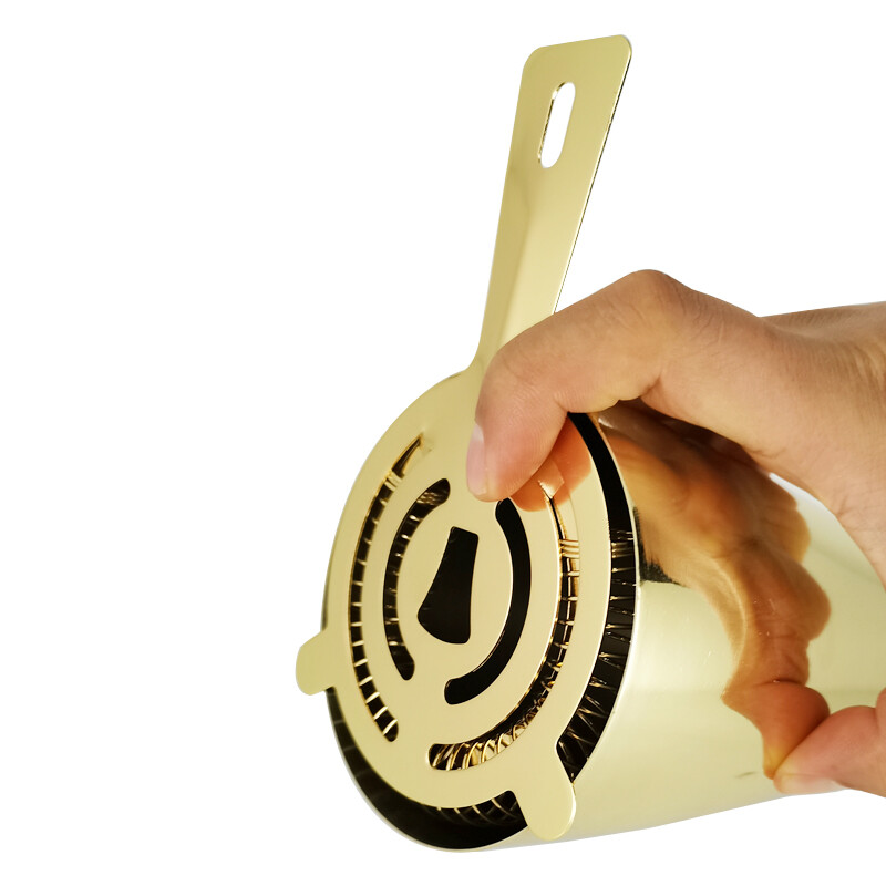 Juodojo/rožinio aukso kokteilių plaktuvo sietelis, profesionalus nerūdijančio plieno strypinis sietelis