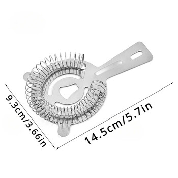 Нов бар Цедка за коктейли Филтър за лед от неръждаема стомана Пружинна цедка Делукс цедка Гевгир за смесени напитки Филтър Аксесоари за бар